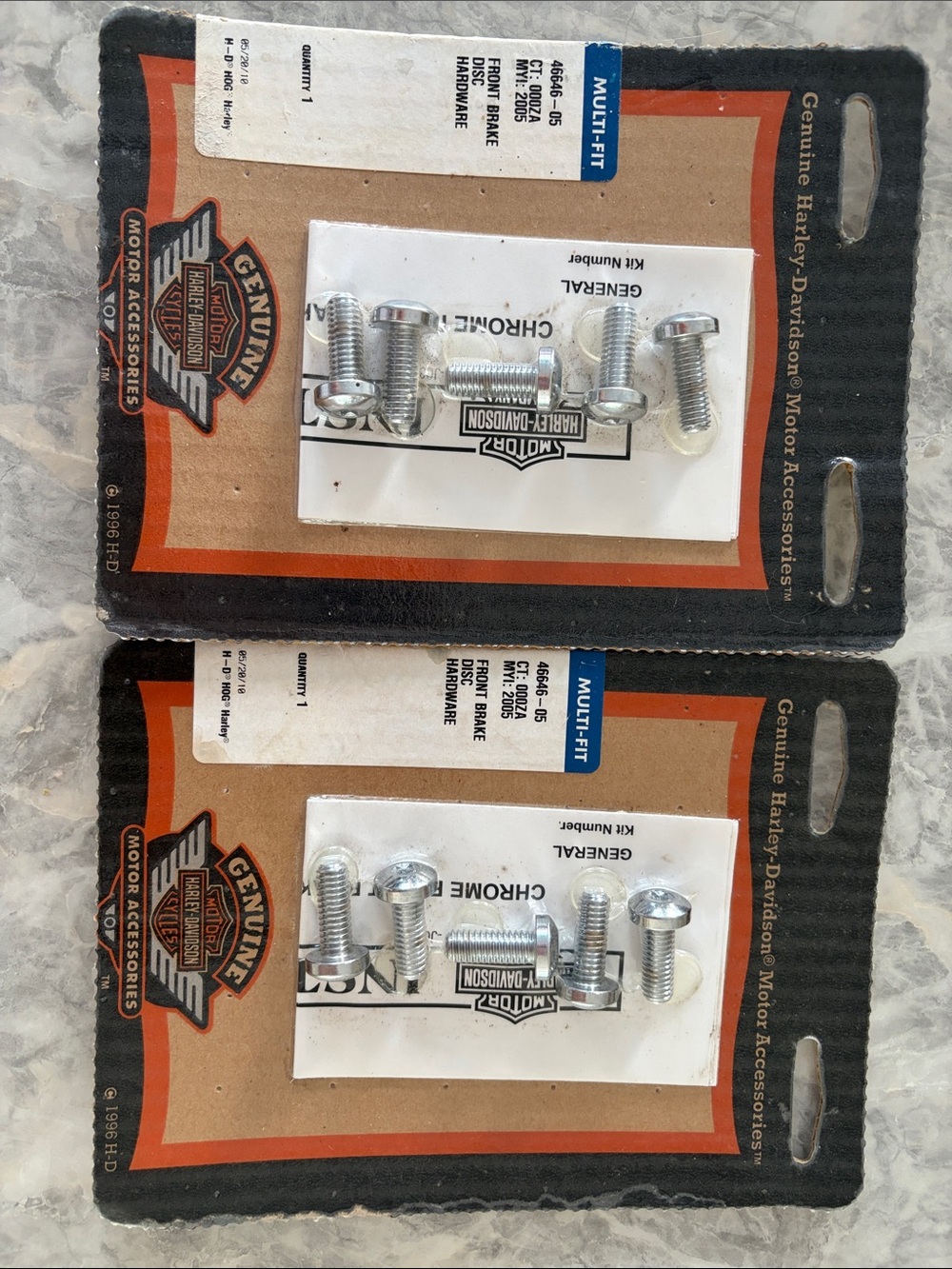 Harley Davidson front brake disc hardware